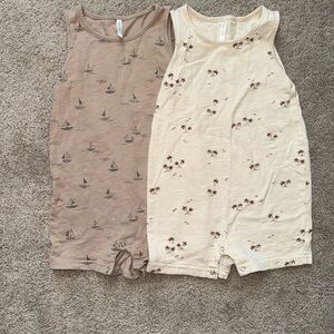 Rylee + Cru Set of Two Sleeveless Rompers. Size 2-3Y.